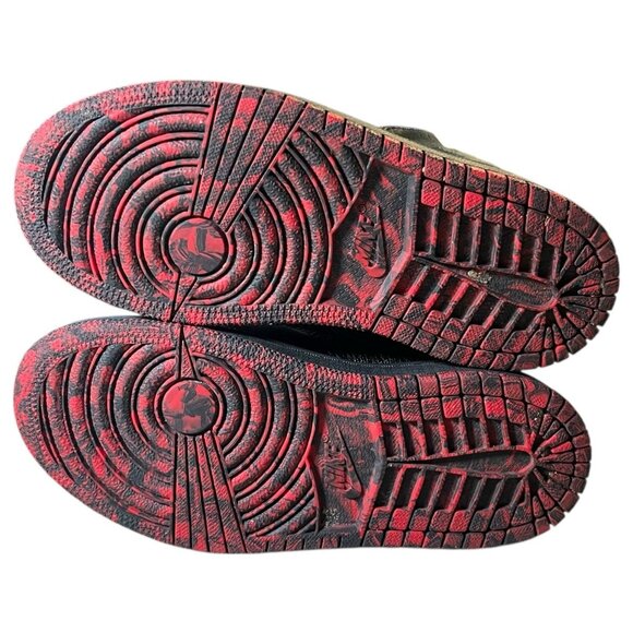 Nike Air Jordan 1 Flight 4 Kids 11C Black Red Basketball Shoes 828243-066 - Picture 8 of 14